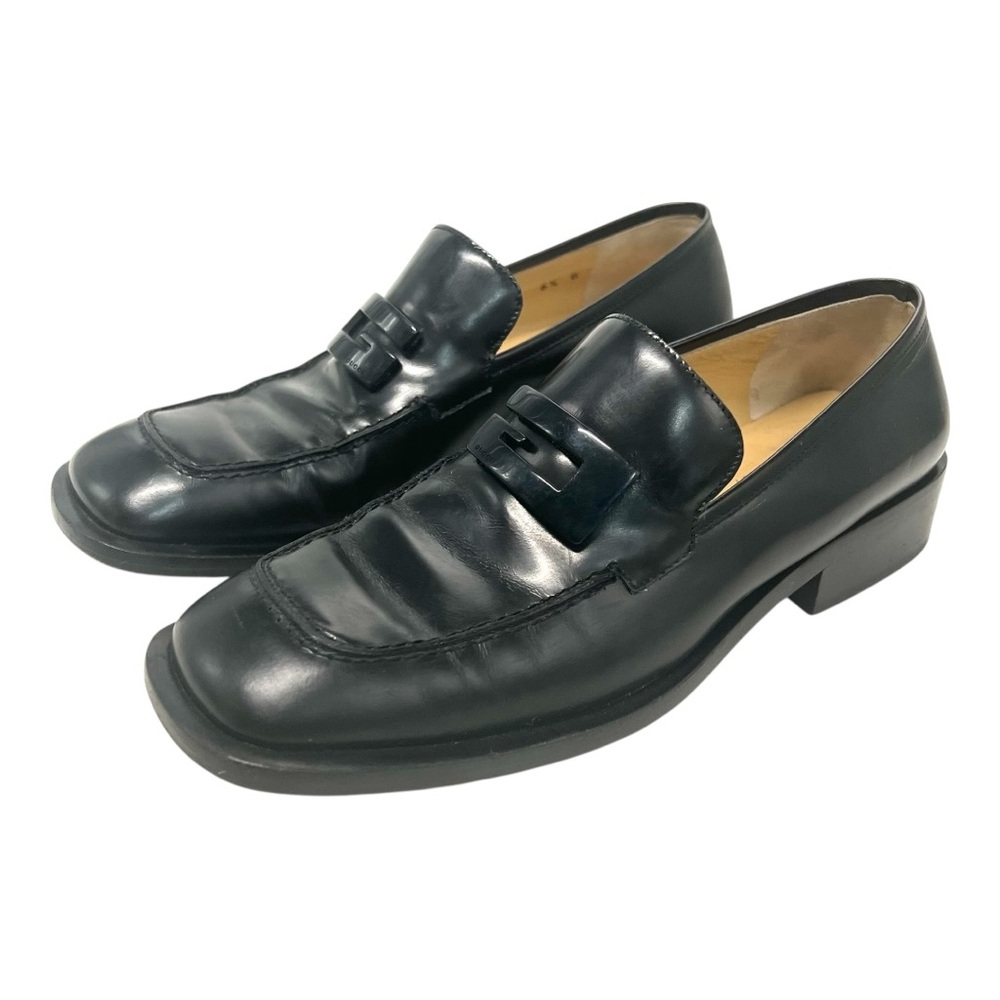 Gucci Vintage 90s Black Leather Interlocking G Slip On Loafer Flats Women’s 6.5 - Picture 2 of 16